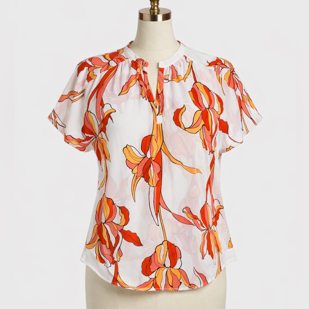 Worthington Floral Blouse Size L NWT (New With Tags)